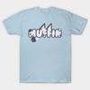 Asian Size Men Black Print T-shirt Muffin Logo No-Cut Heat Transfer Print Cotton Tshirt