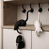 Настенный Декор в Рустикальном Стиле 3D Печатный Кот-Сидящий на Полке с Фонариком, Причудливая Фигурка-Крючок для Крючков Спальни Ключей, Декоративная Статуэтка для Края Книги,