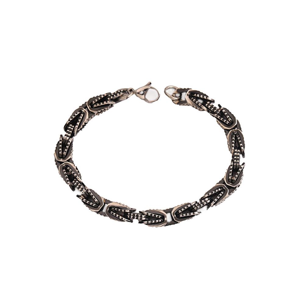 Новый высококачественный персонализированный нишевый браслет диаметром 8 мм из титановой стали в винтажном стиле в стиле хэви-метал