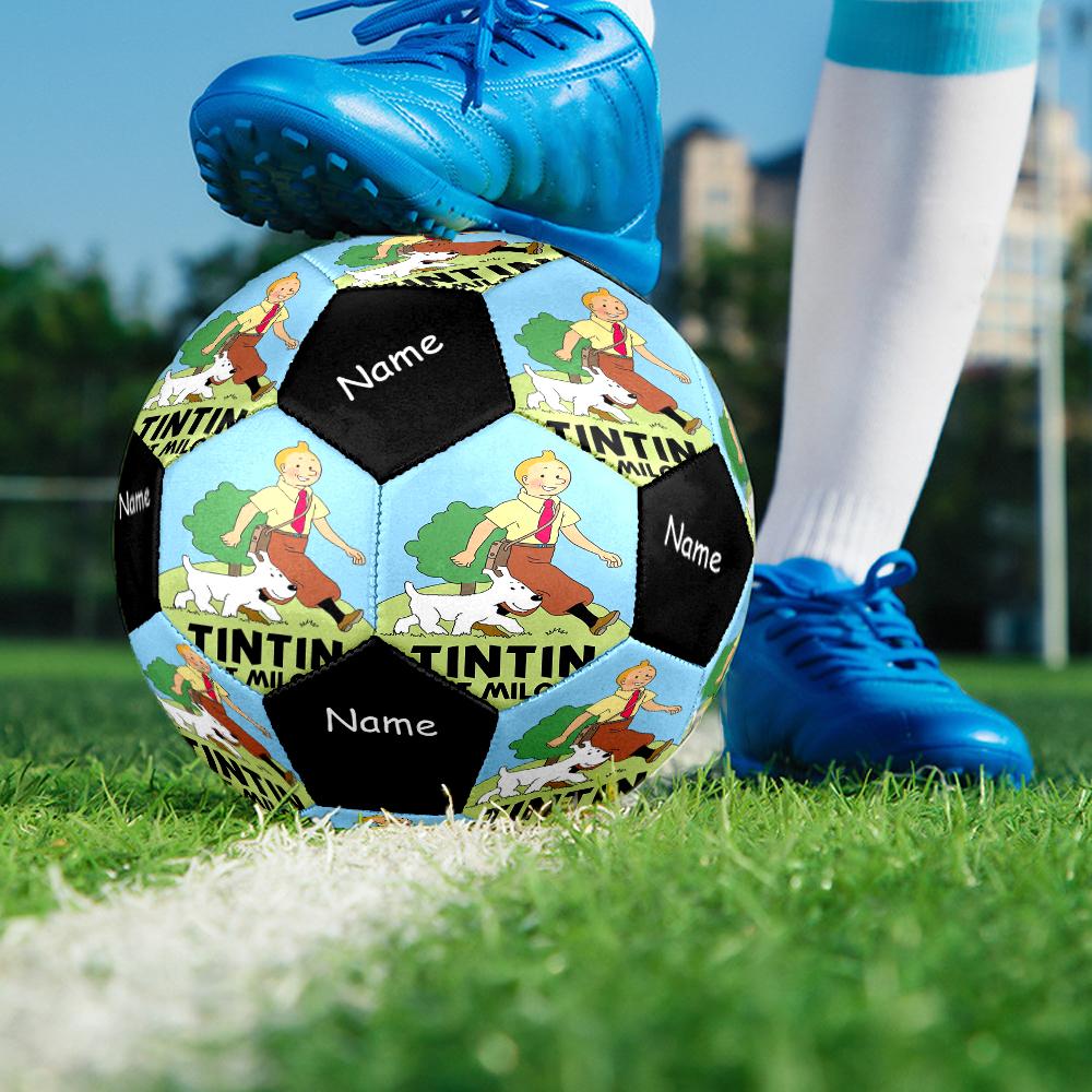 Custom Name The Adventures of Tintin Theme Size 5 Soccer Ball, Suitable for Both Indoor and Outdoor Matches, a Gift Suitable for Everyone.