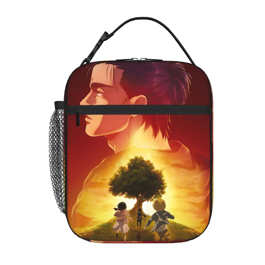 1 Piece Portable Lunch Container Run Zipper Closure Durable Pocket Attack on Titan For Lunch Lunch Box Bag