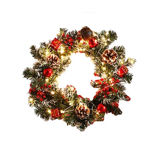 Рождественский венок Yousheng для входной двери, искусственный сосновый венок с ягодами/шишками/цветами для праздничного внутреннего/наружного настенного/оконного/верандного декора