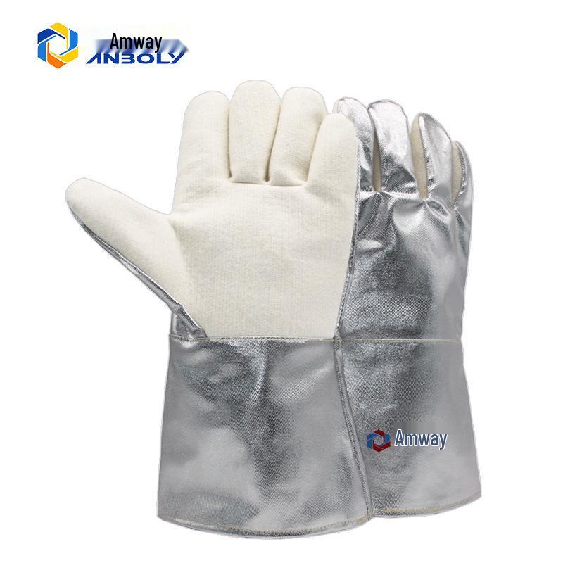 Anbaili ABL-S533 High-Temp 350° Aluminum Foil Aramid Heat Insulation Flame-Retardant Gloves