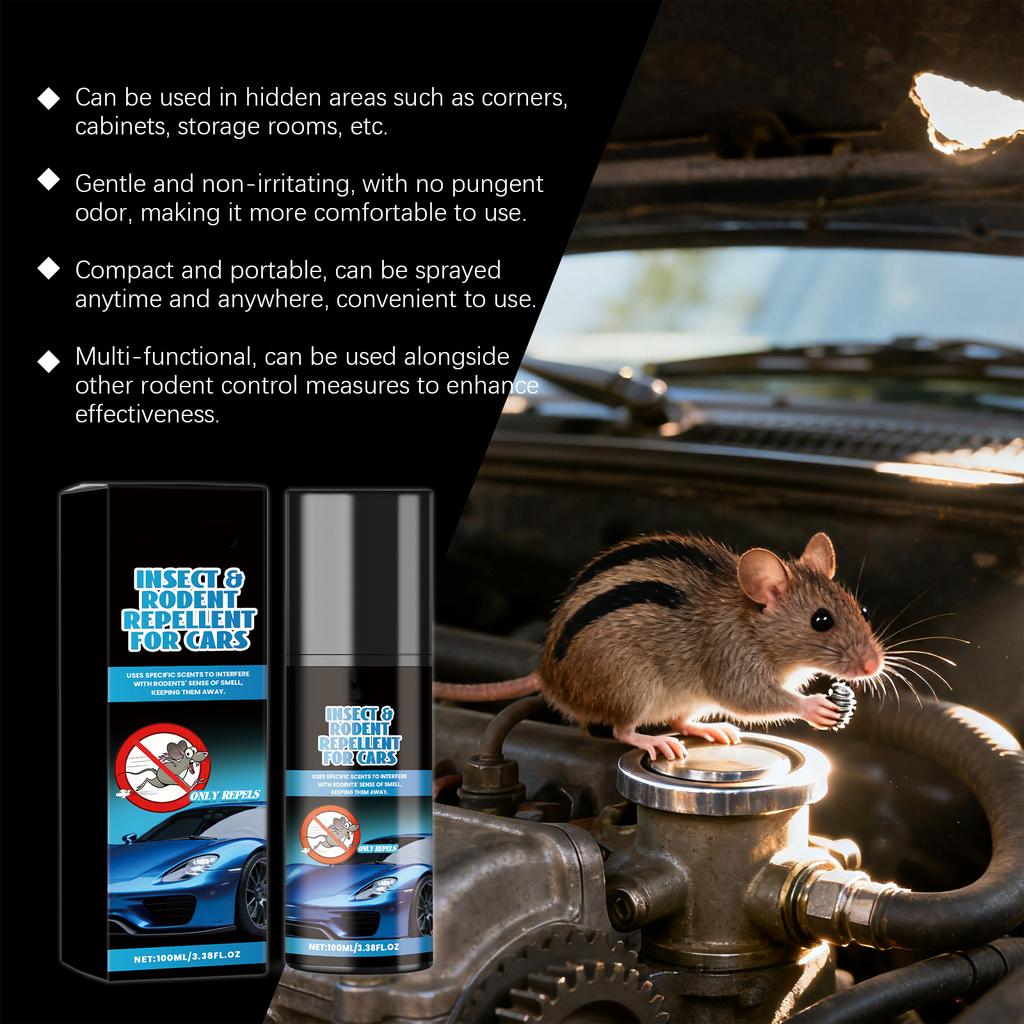 Car Rodent Spray, Daily Outdoor Car Portable Spray 100ML