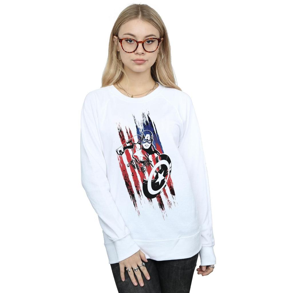 Marvel Womens/Ladies Avengers Captain America Streaks Sweatshirt