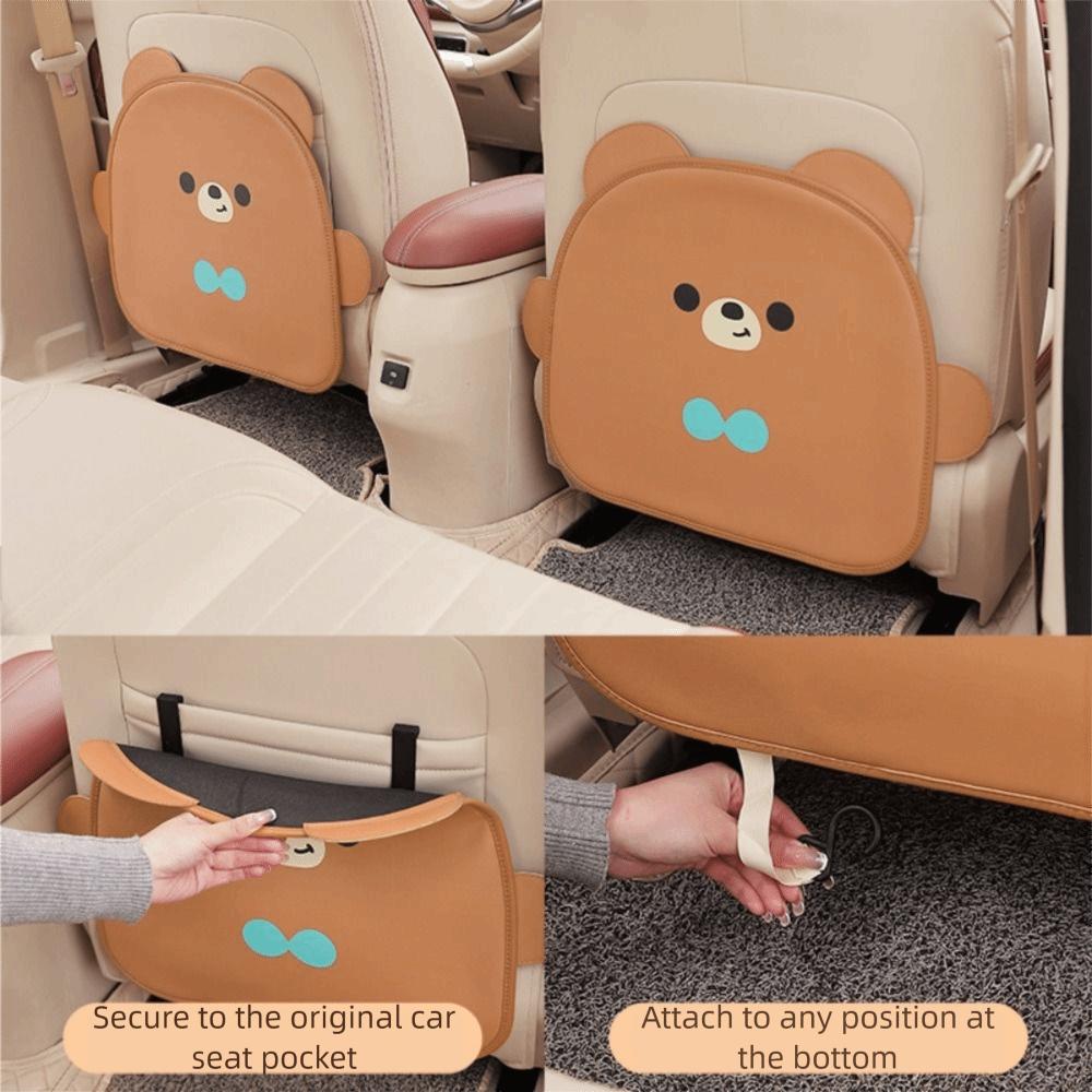 Cartoon Design Car Seat Back Cover Leather Protective Auto Anti Kick Mat Rear Seat