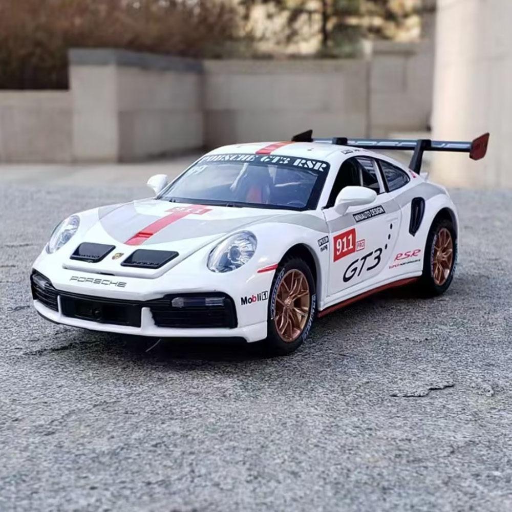 1/32 Porsche 911 GT3 RSR Sports Car Toy Alloy Diecast Scale Model Simulation Racing Pull Back Wheel Suspension Collection Toys for Boys