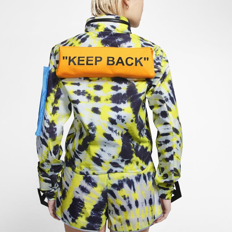Nike X Off-White съемная куртка с капюшоном совместного бренда с принтом тай-дай Женская верхняя одежда флуоресцентно-желтый CK4808-702
