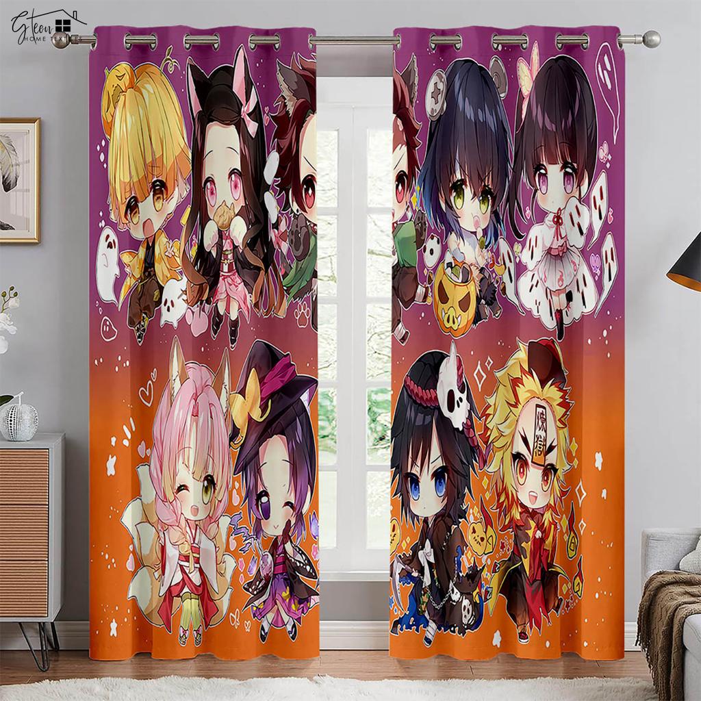 Шторы для девочек с принтом комиксов и аниме, студенческое общежитие, спальня, гостиная, украшение, шторы для дома, 2 шт.