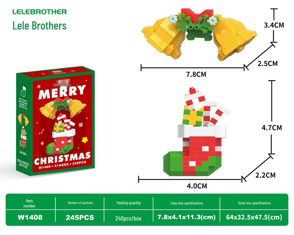 Музыкальная шкатулка-елка из строительных блоков - Игрушки Санта и снеговик для детей