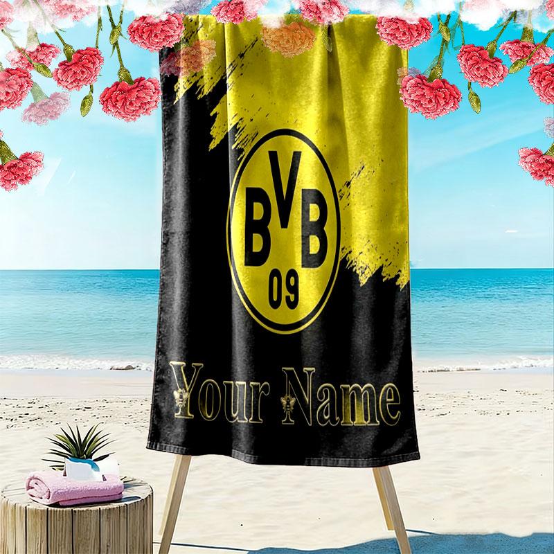 Borussia Custom Name Print Beach Towel, Large Soft Quick Dry Towel for Beach Camping Swimming