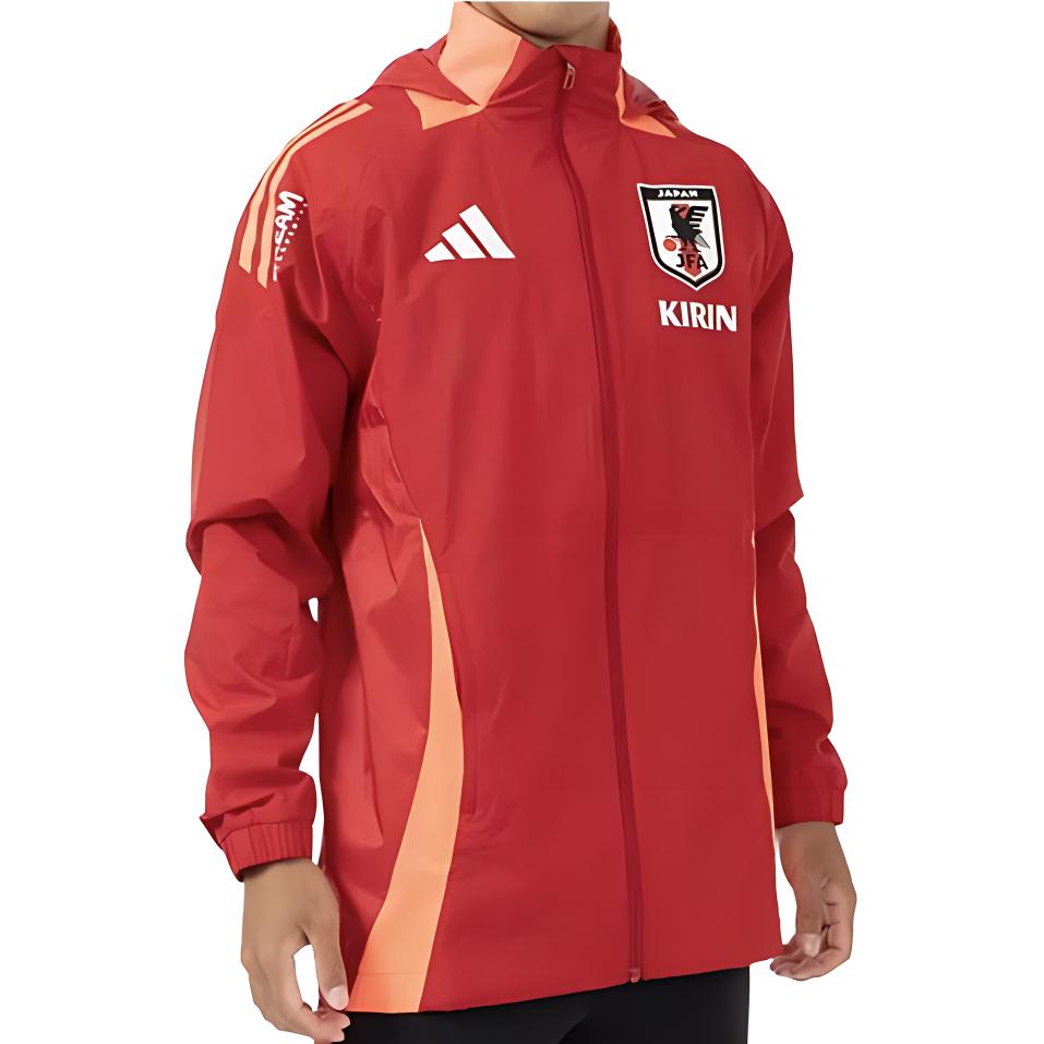 Adidas Japan National Football Team Olympic Series Fashion Logo Stylish All-Weather Long Sleeve Jacket Men Jacket Red IU9392