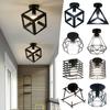 1PC Iron Ceiling Lamp Cover Retro Geometric Vintage Black Ceiling Light Lampshade Loft For Bedroom For Home Corridor Cozy Decor