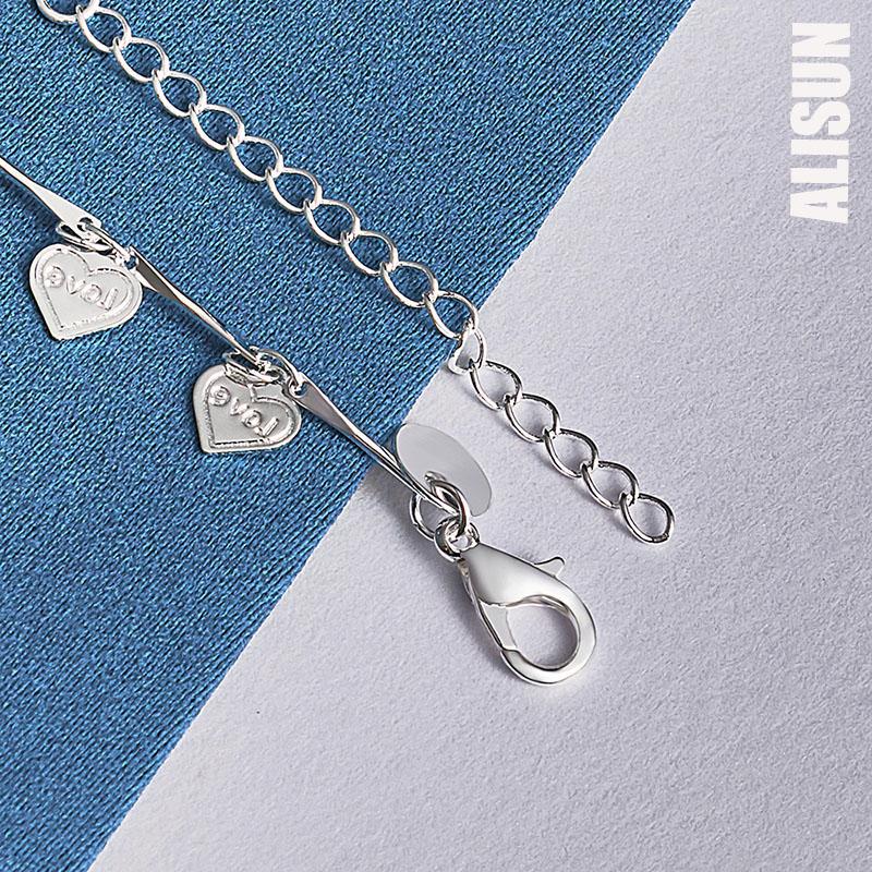 925 Silver Heart-shaped Pendant Bracelet Fashionable Wedding Jewelry