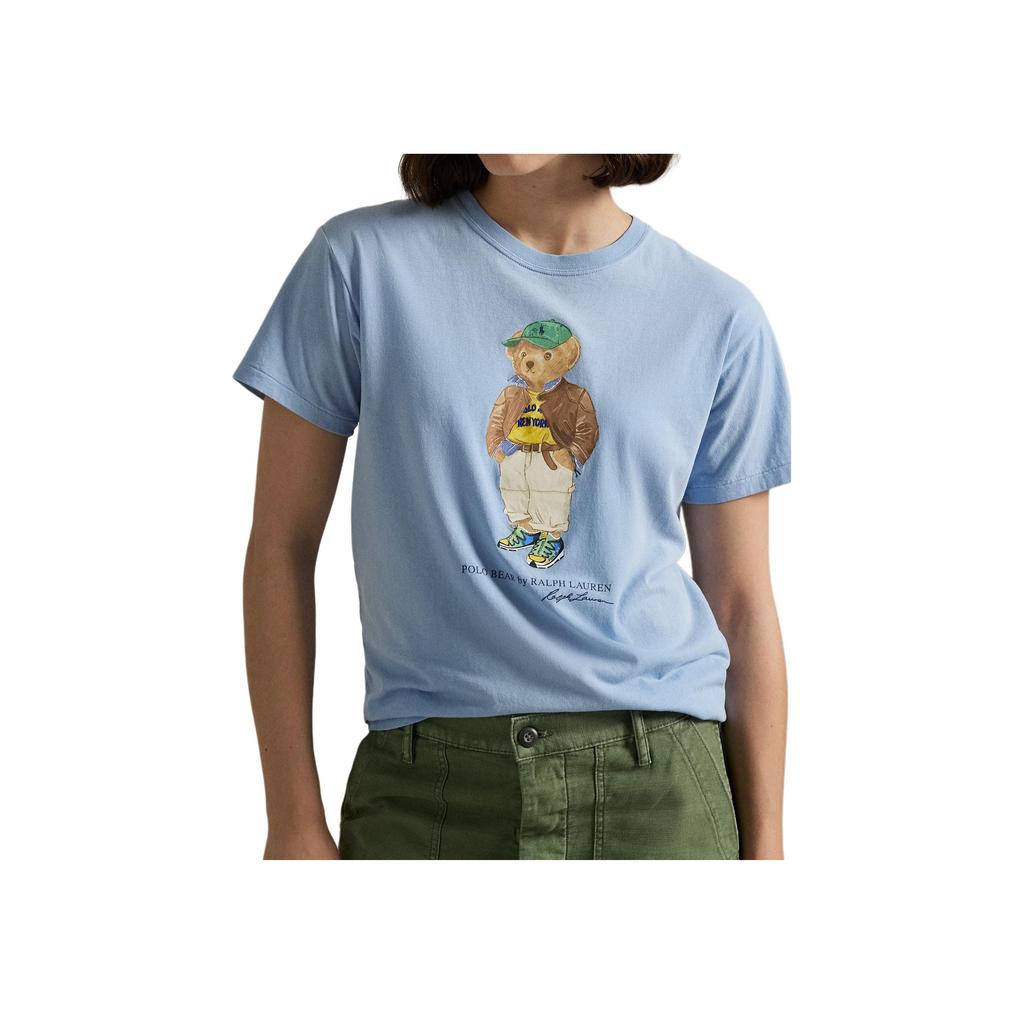 Polo Ralph Lauren Футболка с принтом Polo Bear из свободного хлопкового джерси Regular для женщин Топы 211971730001