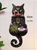 Черная кошка деревянная полка фаза Луны плавающая полка чакра кристалл держатель каменный стенд настенный декор ведьмовские украшения для дома