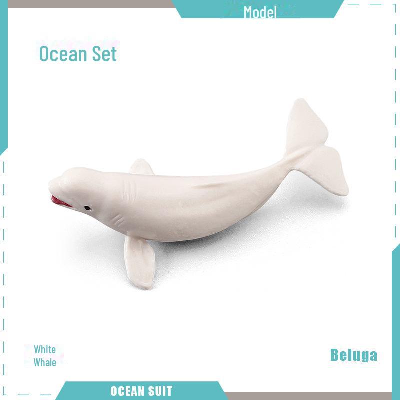 Набор моделей морских животных: Акула, черепаха, дельфин, кит, пингвин, краб и существа морского дна