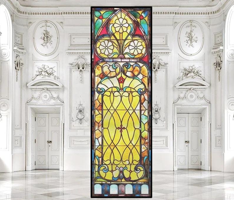 Customize Stained Glass Window Film Frosted Mosaic Grid Privacy Protection No Glue Decorative Bathroom Bedroom Kitchen Home Quality
