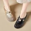 Wide Head Design Baotou Half Slippers Women's Summer Outside Wear Hollow Woven Metal Buckle Non-slip Cool Slippers
