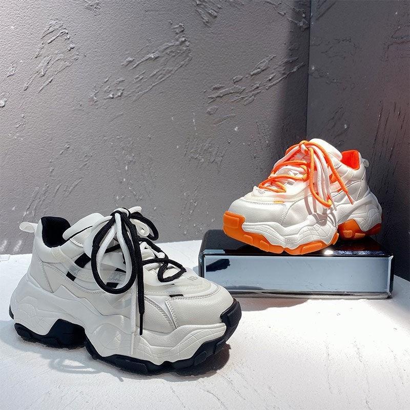 Кроссовки женские 2024 весна-лето новые модные на толстой подошве увеличивающие рост женские повседневные вентилируемые спортивные кроссовки