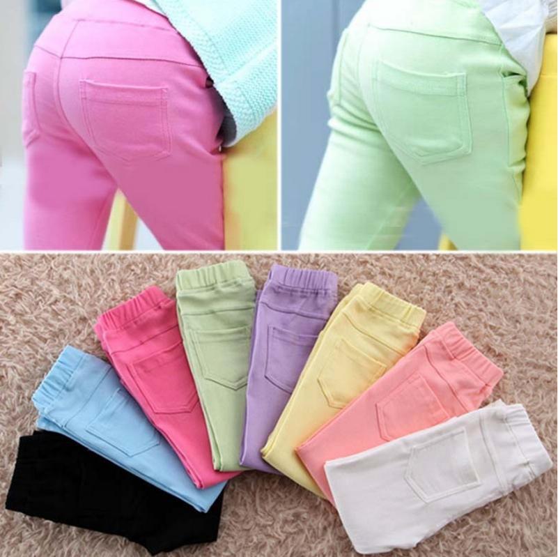 Baby Clothing Girls Jeans Candy Color Skinny Children Pants Baby Pants Toddler Girls Trousers