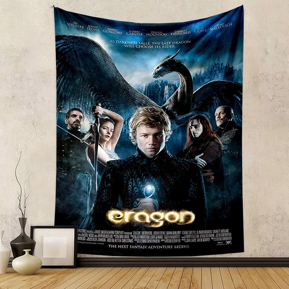 Eragon Movie Tapestry Wall Hanging, Dragon Rider Fantasy Art, Epic Adventure Wall Decor for Bedroom Dorm
