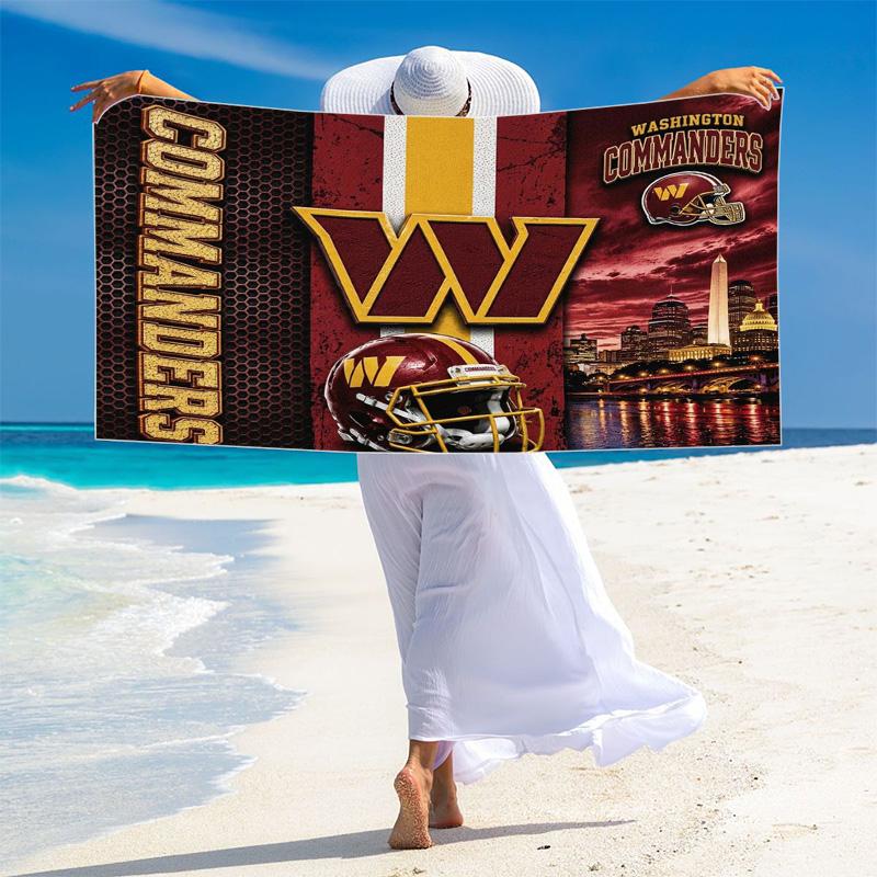 Washington Redskins Logo Print Beach Towel, Large Soft Quick Dry Towel for Beach Camping Swimming