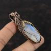 Подвеска Rainbow Moonstone, подвеска из медной проволоки с драгоценным камнем, подвеска ручной работы из лунного камня, медные украшения, подарок на помолвку, уникальные украшения из проволоки