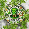 Деревянный 1шт Happy St. Знак с гравировкой из фольги ко Дню Святого Патрика - наружный декор для двери, стены, дома, комнаты, фермы, улицы, магазина, гаража, бара, сада, кафе