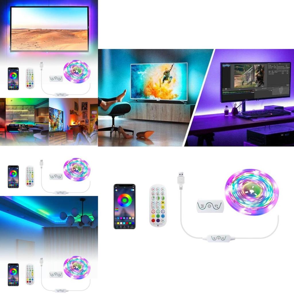 Пульт Дистанционного Управления Bluetooth USB Телевизор Светодиодная Подсветка 3м RGB Изменяющая Цвет Световая Лента