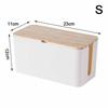 Cable Storage Box Power Strip Case Wooden Power Line Wire Management Organizer Anti-Dust Charger Socket Network Line Storage Bin