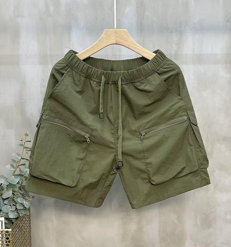 2024 Трендовые унисекс свободные шорты с карманами на молнии - Японский стиль
