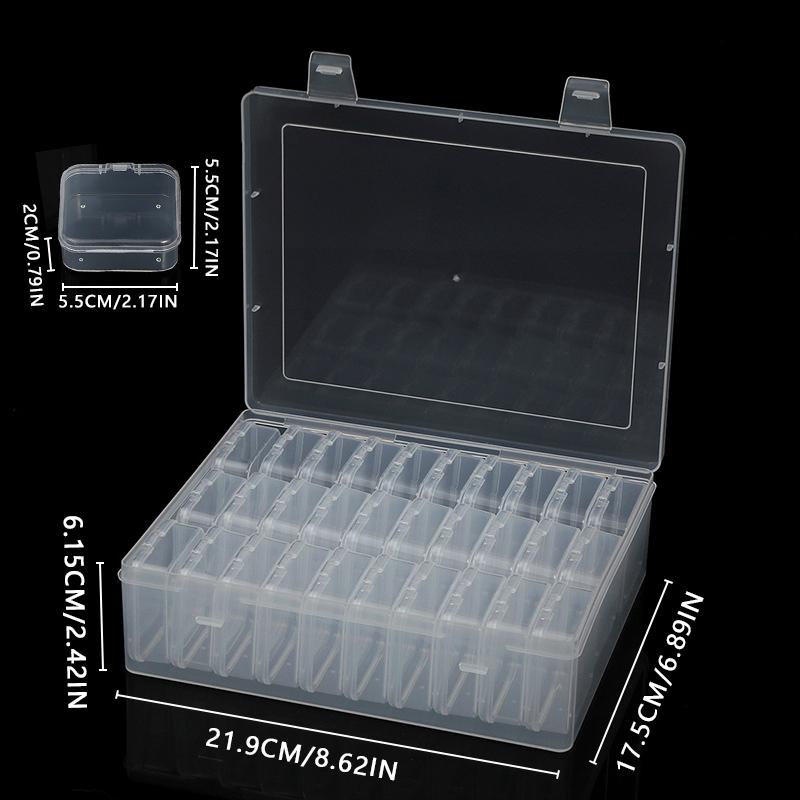 Маленький прозрачный пластиковый органайзер для бисера, контейнеры для хранения бисера и страз с откидной крышкой для хранения мелких предметов, рукоделия, ювелирных изделий