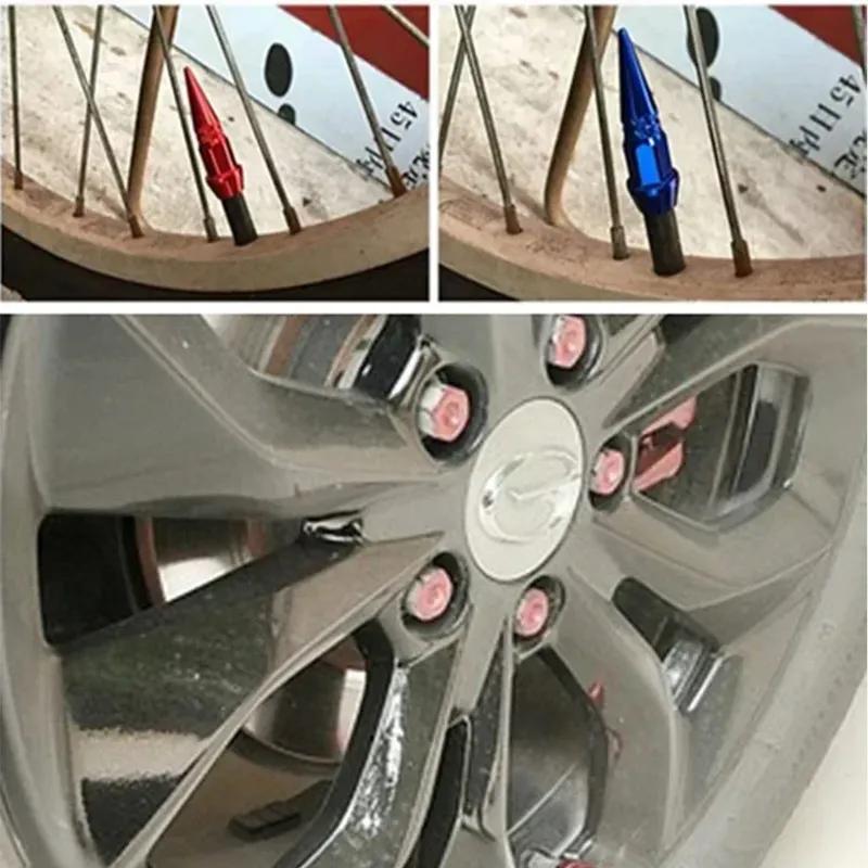4PCS Car Styling Accessories Alloy Aluminum Tire Valve Caps For Car Bike Motorcycle Valve Stem Covers Wheel Air Protection Cap