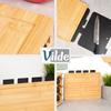 4x Plastic Kitchen Chopping Boards Set in Bamboo Stand