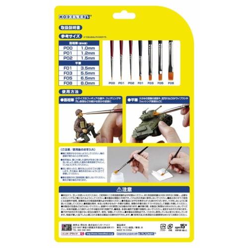 Modeller's Material Series Basic Brush Set, 7-Piece Set, Plastic Model Tools, T050