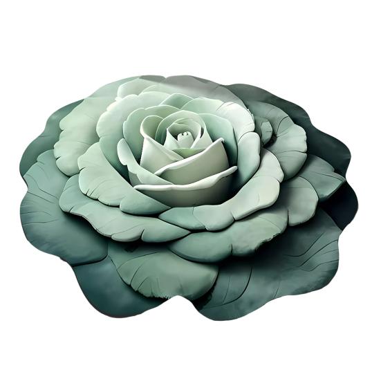 Peony Floor Mat 3D Visual Effect Floral Rug Absorbent Bathroom Mat