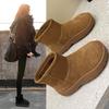Women's Waterproof Genuine Leather Snow Boots 2024 - Thick Sole & Plush Lining for Winter