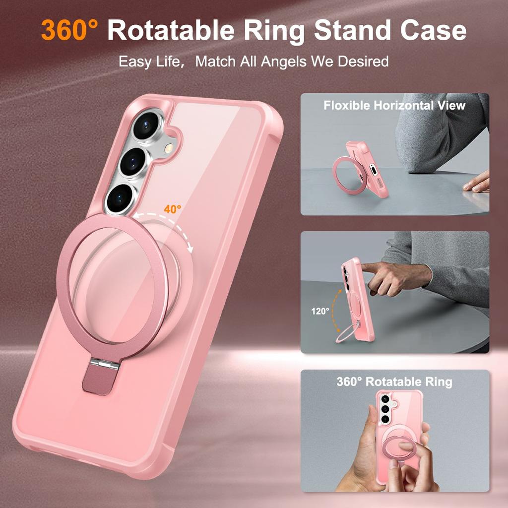 For Samsung Galaxy S26+ Magnetic Case Ring Holder Kickstand TPU + PC Phone Cover