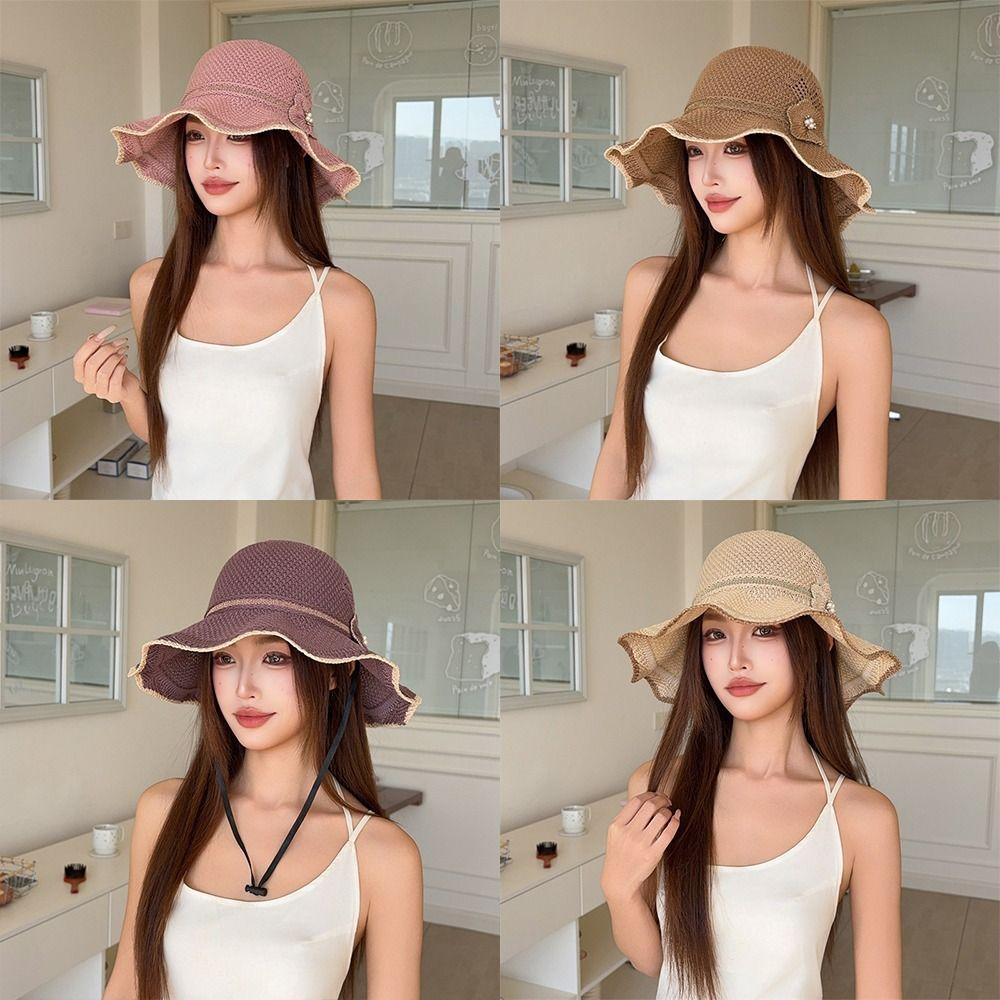 Breathable Fisherman Cap Big Brim Bucket Hat Trendy Sun Hat for Women