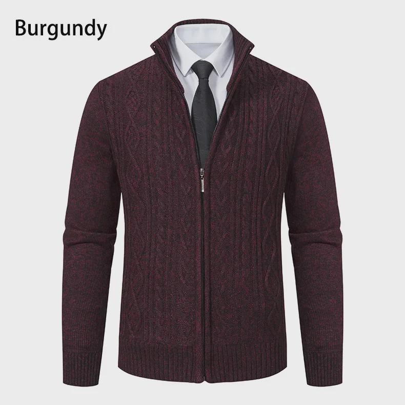 Men's Trendy Knitted Stand-Up Collar Sweater Cardigan - Autumn/Winter Warmth