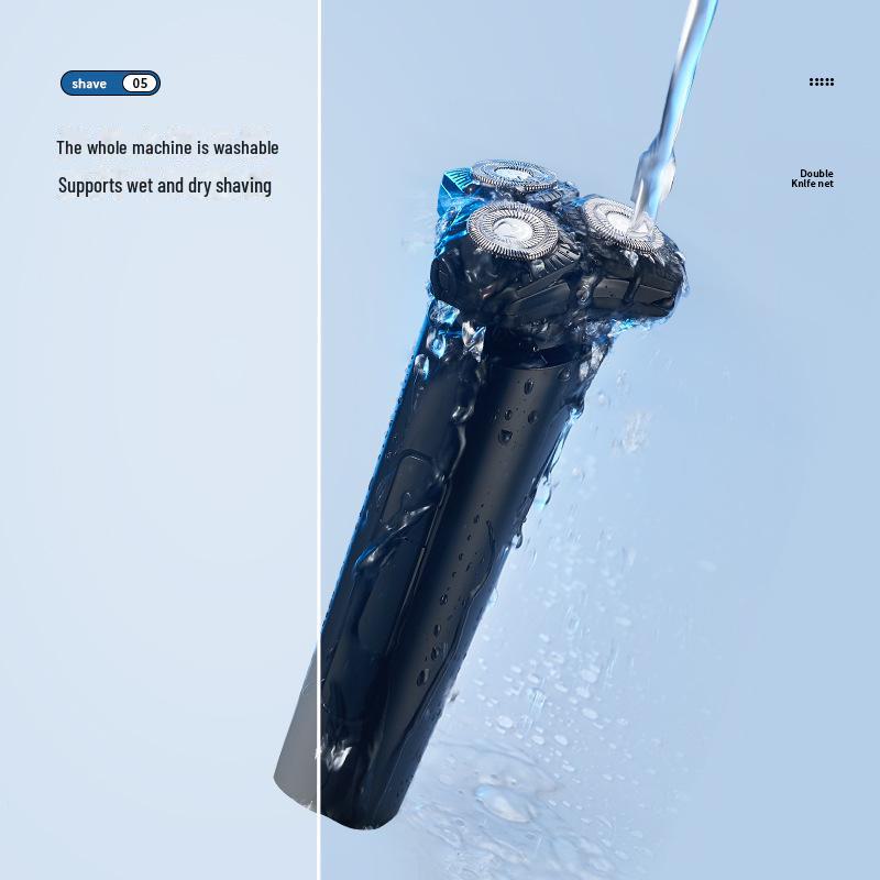 Перезаряжаемый многофункциональный триммер для бороды с очень длительным сроком службы батареи, тип C, полностью моющаяся бритва.