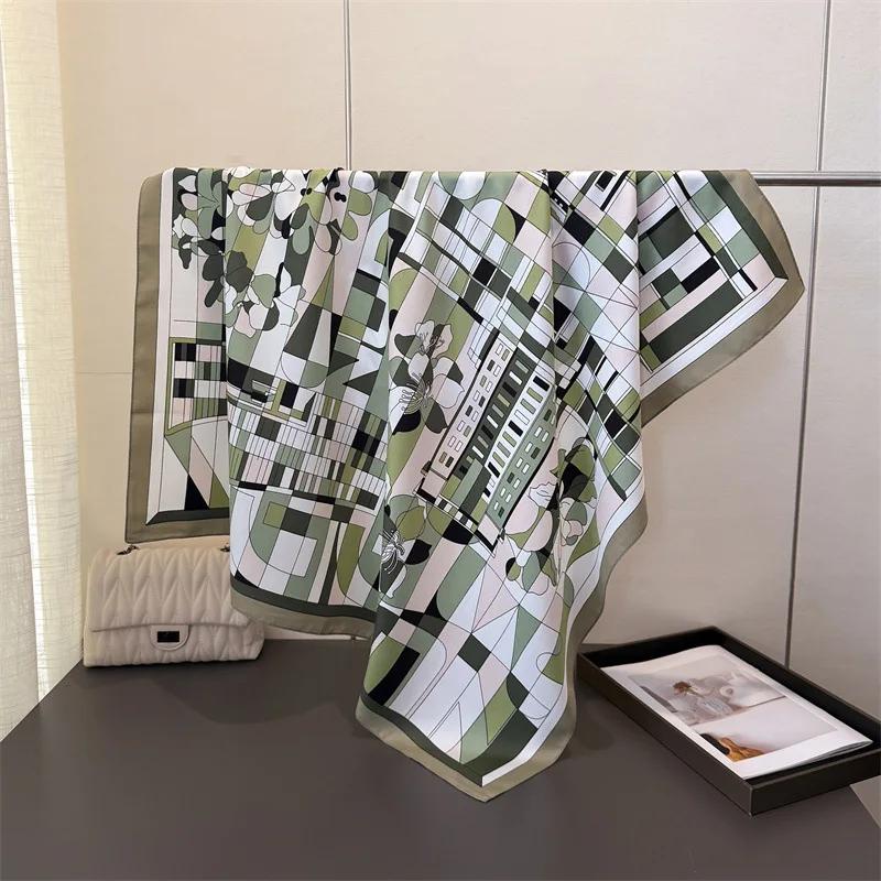 Neckerchief Women Luxury Square Silk Scarves Shawl Satin Hijab Fashion Wraps Hair Band Ribbon Headband Bandann Headscarf Echarpe