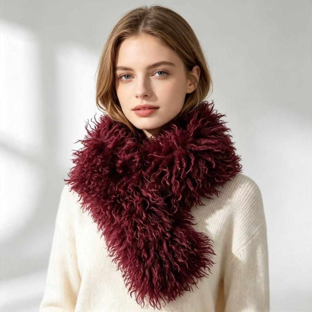 Neck Protection Imitation Wool Scarf Solid Color Neck Warmer Scarf Soft Women's Scarf Winter