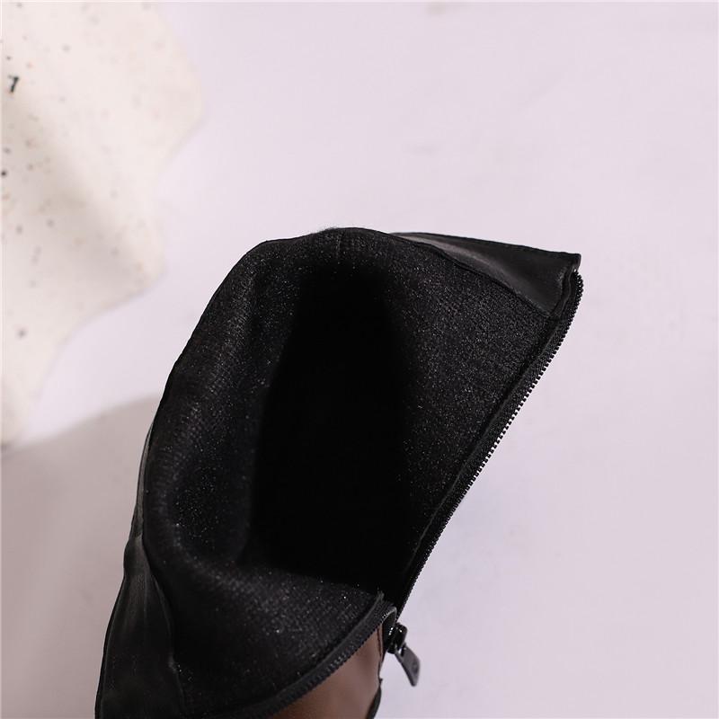 Women's High-heeled Short Boots Autumn and Winter New Retro Color-matching Large-size Short Boots