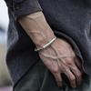 Браслет Гуочао с шестисложной мантрой на санскрите для пар: Ретро-стиль, Массивное исполнение, Скрученный дизайн