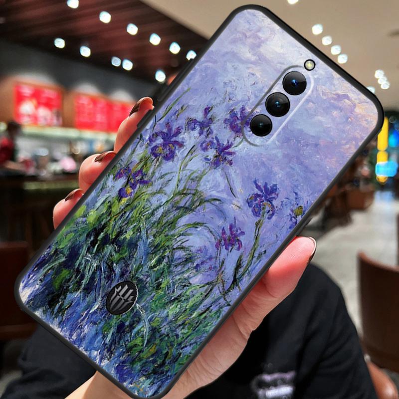 Чехол-пенал с рисунком сиреневых ирисов для ZTE Nubia Red Magic 10S 10 8 9 8S 9S 11 Pro Plus 10 Air 5G 6R 6 7 6S 7S Pro