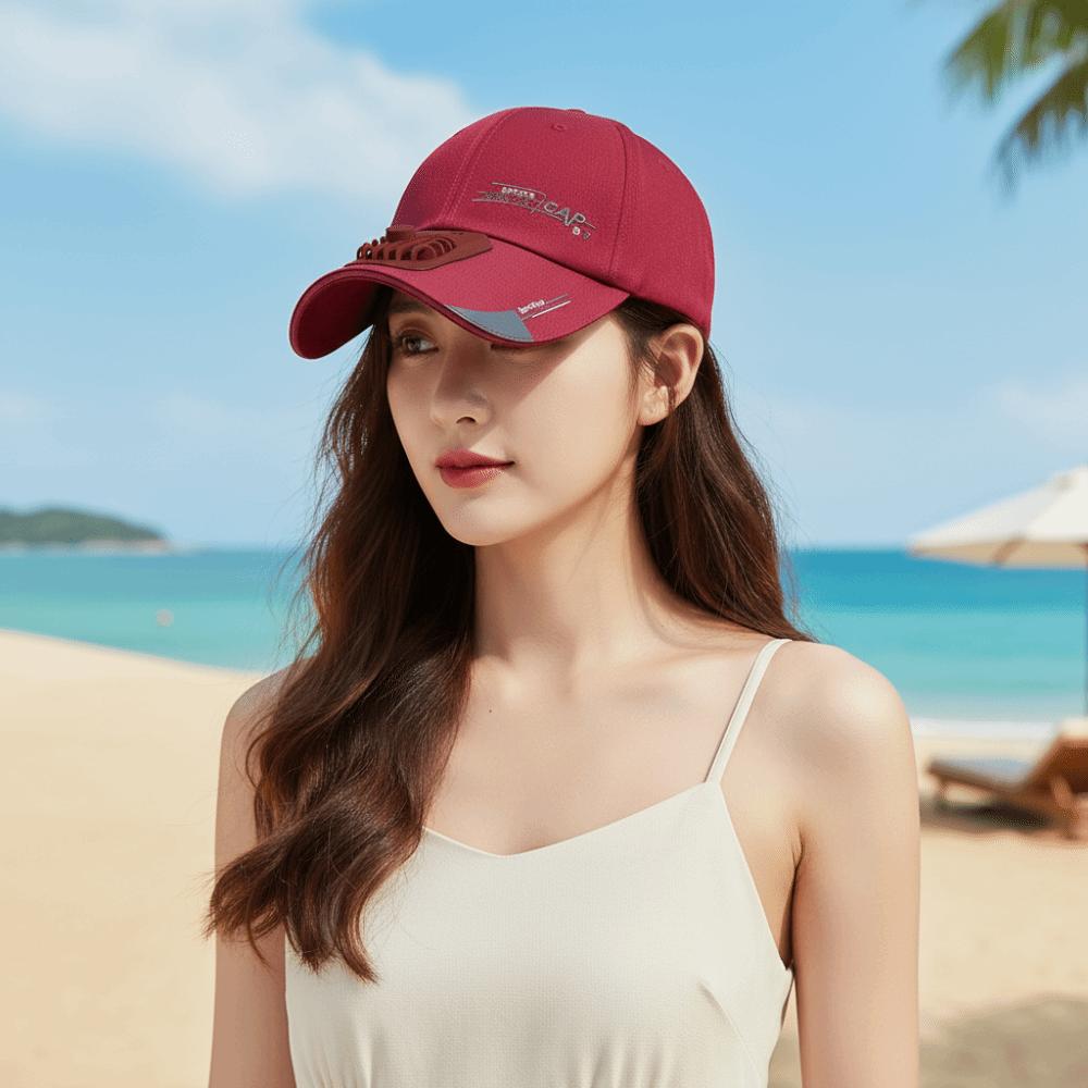 Long-lasting Baseball Cap with Fan Portable Anti-collapse Cooling Peaked Cap Sport