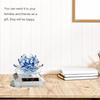 Solar Powered Rotating Crystal Lotus Figurine Car Air Fragrance Diffuser  Balconies