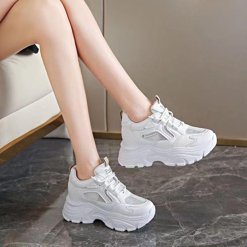 Sneakers Women's New Punk Gothic Style Girls Beige Platform High Heels Luxury Wedges Shoes for Woman Casual Sports Tennis Female